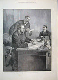 Original Old Antique Print 1889 Interview Gerneral Boulanger Desk Victorian