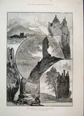 Old Antique Print 1888 Ballantrae Graigneil Kirkhill Castle Sheepfine Art 19th