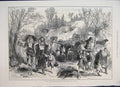 Original Old Antique Print 1876 War Harzegovinian Refugees Horse Dog Victorian