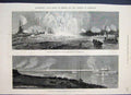 Old Antique Print 1880 Explosion Boom Torpedo Tug Boat Glatton Fine Art 19th
