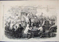 Old Antique Print 1856 Interior Kadikol Caf∆? Men Drinking Music Sketch 19th
