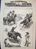 Original Old Antique Print 1888 Capture Diamond Thief South Africa Horse 19th