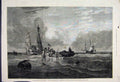 Original Old Antique Print 1880 Passage Boat Schelt Sheepshank Fine Art 19th
