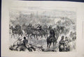 Original Old Antique Print 1879 Evacuation Zululand Artillery Horses Victorian