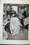 Original Old Antique Print 1901 County Council Elections Man Face Water 20th