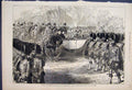Original Old Antique Print 1874 Windsor Highlanders Marching Queen Horse 19th