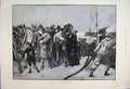 Original Old Antique Print 1883 People Dock Boat Rough Passage Harbour 19th