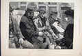 Original Old Antique Print 1883 Workmans Train People Smoking Pipe Fine Art