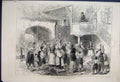 Original Old Antique Print 1876 War Bosnian Women Relief Usicza Children Sketch