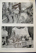 Original Old Antique Print 1903 Austrian Frendship Veinna Railway Opera 20th