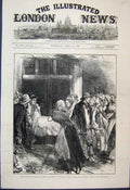 Original Old Antique Print 1877 Troedyrhiw Colliery Accident Pits Mouth Sketch