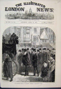 Original Old Antique Print 1874 Dr Livingstones Remains Southampton Victorian