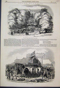 Original Old Antique Print 1846 Ascot Races Long Walk Windsor Horses Victorian