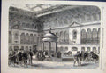 Original Old Antique Print 1685 First Sale Messrs Tattersalls Building