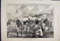 Original Old Antique Print 1874 Famine In Bengal Grain Carts Calcutta Victorian