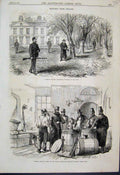 Old Antique Print 1870 Ireland Meath Cask Or Arms Steam Ship Store Sketch 19th