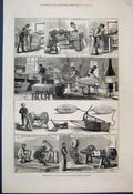 Original Old Antique Print 1877 Manufacture War Materials Royal Arsenal 19th