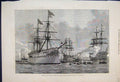 Original Old Antique Print 1876 Prince Wales Serapis Jetty Portsmouth Ship 19th