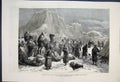 Original Old Antique Print 1879 Afghan War Camp Goorkahs Sultan Mohammed Sketch