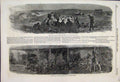 Original Old Antique Print 1858 Epsom Races Bivouacking Downs Night Scene 19th