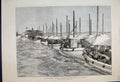 Original Old Antique Print 1884 Nile Expedition Camel Corps Wady Halfa Sketch