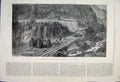 Original Old Antique Print 1882 Gothard Railway Tunnels Monte Piottino 19th