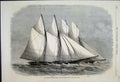 Original Old Antique Print 1870 International Yacht Race East Isle Wight 19th