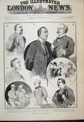 Old Antique Print 1889 Brighton Election Violets Primroses Men Sketches 19th