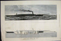 Original Old Antique Print 1877 Steel Torpedo Vessel Russians Danube Victorian
