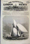 Original Old Antique Print 1867 Royal London Yacht Club Phyrne Gravesend 19th