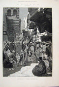 Original Old Antique Print 1882 Egypt Santon Sitteh Zeineb Cairo Preaching 19th