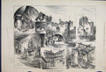 Original Old Antique Print 1884 Islington Clerkenwell Johns Gate Staircase 19th