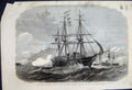 Old Antique Print 1867 Dover Naval Suadron Forts Batteries Easter Review 19th