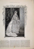 Original Old Antique Print 1884 Princess Victoria Hesse Wedding Dress Portrait