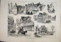 Old Antique Print 1882 Floods Canterbury Friars Mill River Stour Sketch 19th
