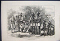 Old Antique Print 1878 Kaffir War Fingo Corps Mustered Going Bush Sketch 19th