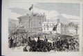 Original Old Antique Print 1870 Promenade Drinking Fountain Blackpool Victorian