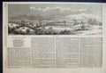 Original Old Antique Print 1854 Fox Hunting Horses Jumping Fences Countryside