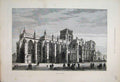 Original Old Antique Print 1887 Bristol Cathedral Front View Families Victorian