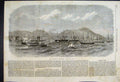 Original Old Antique Print 1868 San Francisco California Bay Ship Yacht 19th
