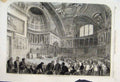 Original Old Antique Print 1861 Sitting French Senate Men Working Victorian