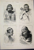 Original Old Antique Print 1879 Afghan Hill Tribes Mohammed Shinwarri Sketches