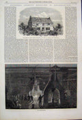 Original Old Antique Print 1864 Steam Hammer Stephenson Locomotive Manufactory