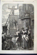 Original Old Antique Print 1869 Commemoration Duke Wellinton Birthday Victorian