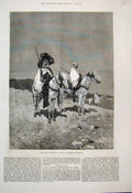 Original Old Antique Print 1881 French Expedition Tnis Outpost Horse Victorian