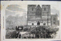 Original Old Antique Print 1854 Funeral Procession Marquis Anglesey Lichfield