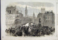 Original Old Antique Print 1865 Funeral Lord Palmerston Charing Cross Victorian