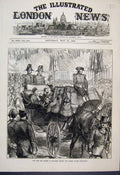 Old Antique Print 1874 Duke Duchess Edinburgh Chelsea Thames Embankment 19th