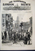Original Old Antique Print 1876 Centennial Festival Exhibition America 19th