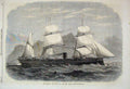 Original Old Antique Print 1867 Serapis Troop Ship Indian Service Victorian